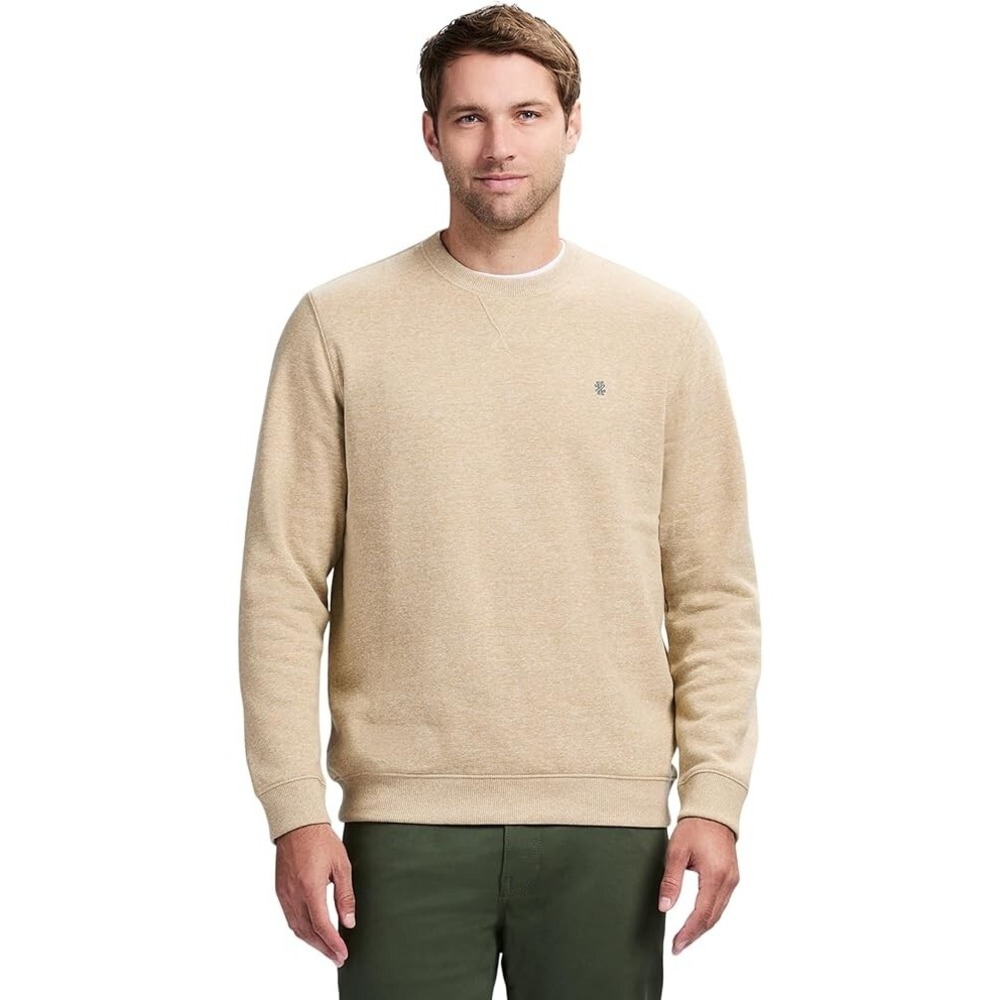 Izod mens Performance Crewneck Pullover Sweatshirt Camel Heathe XXL A000438